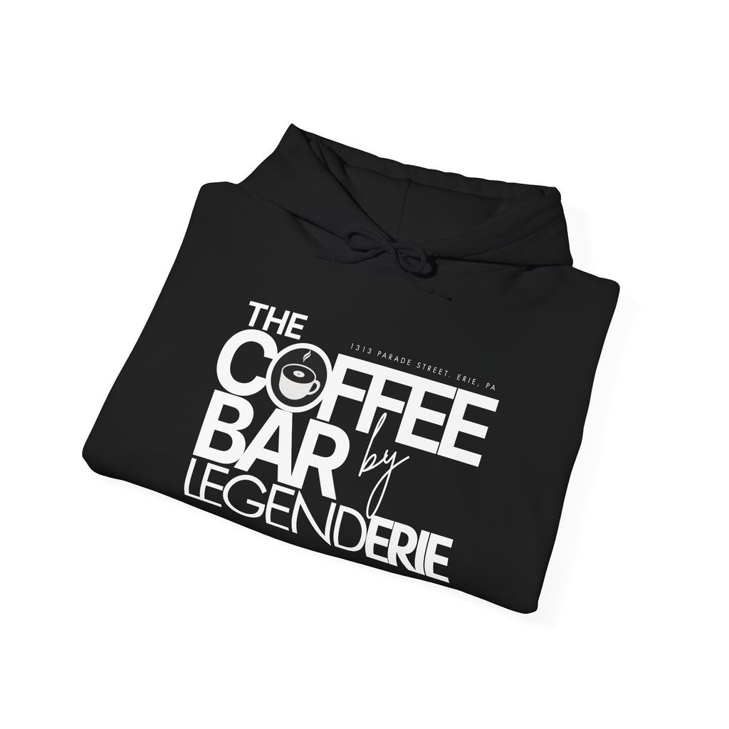 Coffee Bar Hoodie — "The Coffee Bar by Legenderie" Bold Logo Sweatshirt