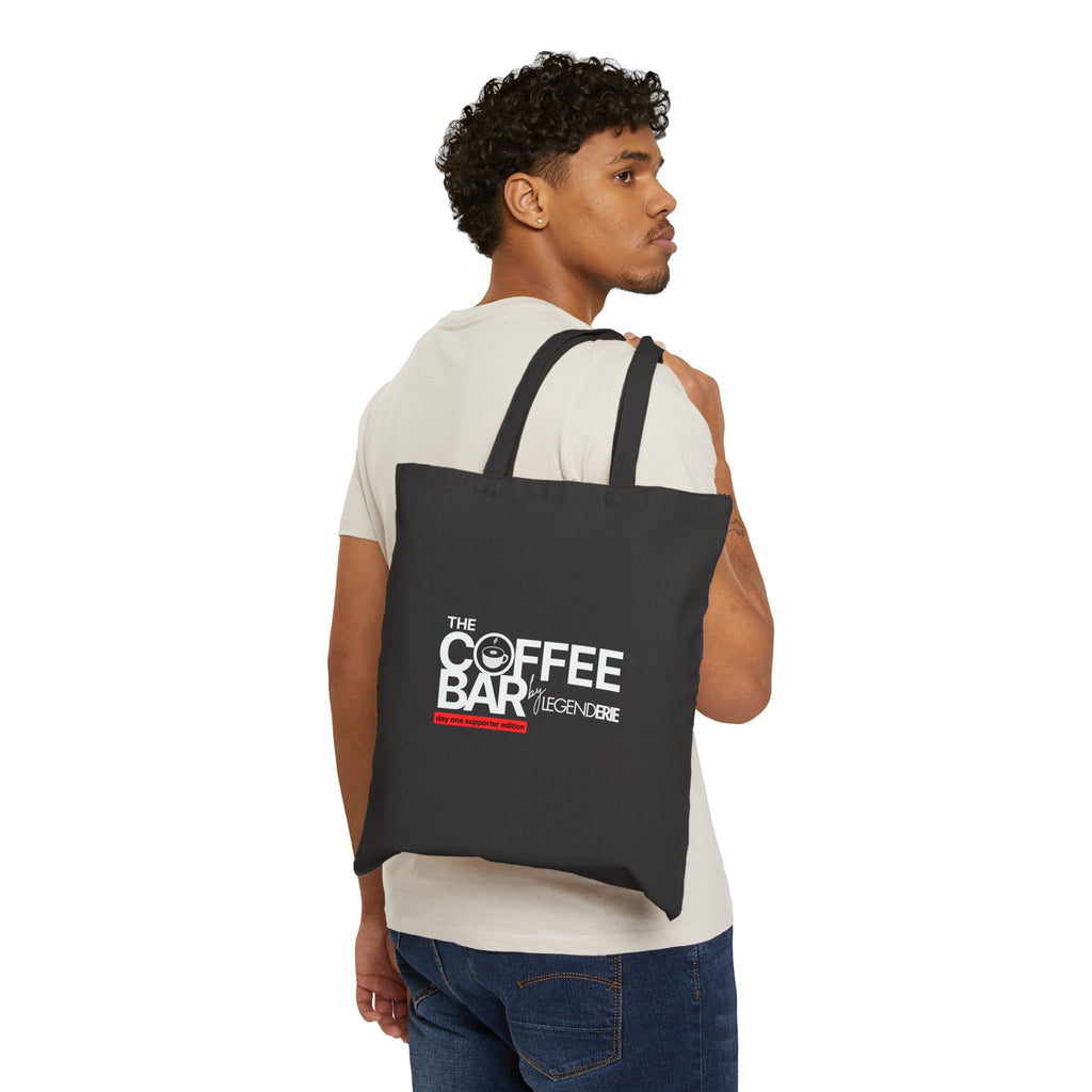 Record Tote Bag — 'The Coffee Bar' Graphic Cotton Canvas Tote Bag