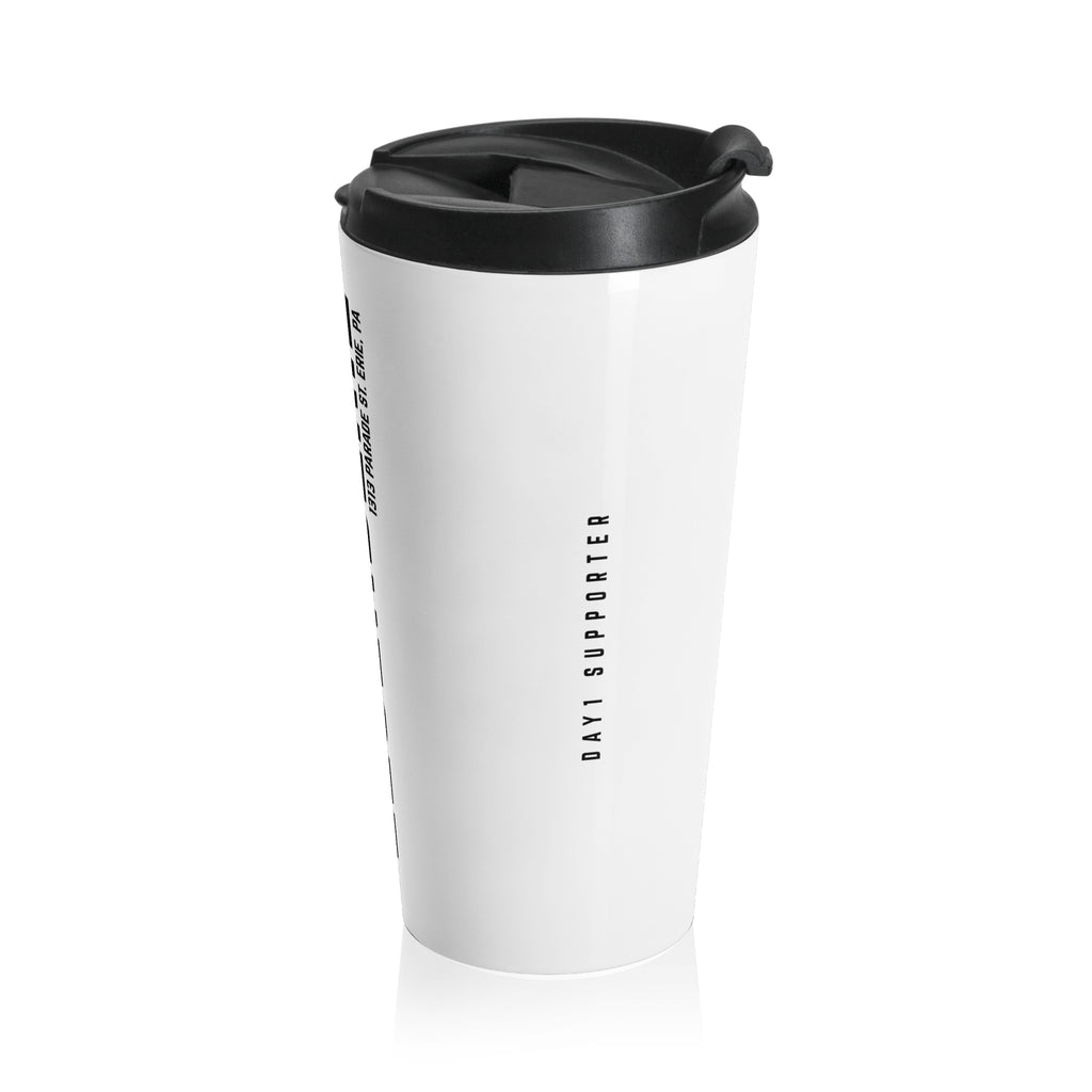 Legendérie Stainless Steel Travel Mug — Vertical Logo Coffee Tumbler