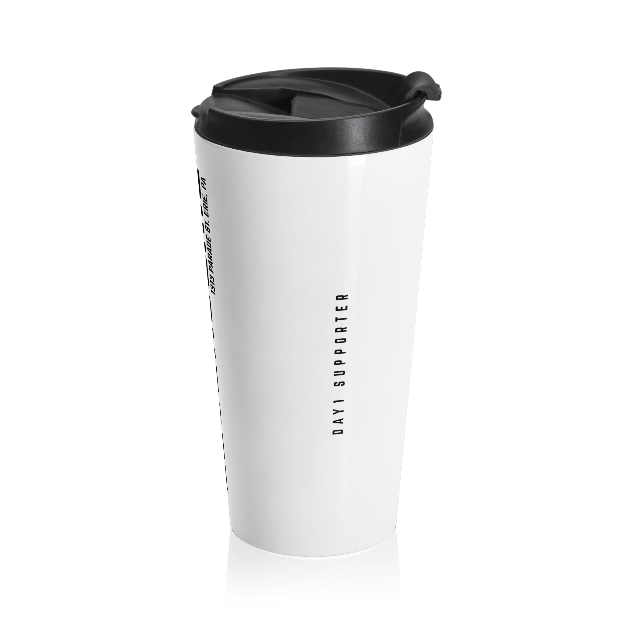 Legendérie Stainless Steel Travel Mug — Vertical Logo Coffee Tumbler